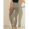 imageAllegra K Womens Leggings Printed High Waist Elastic Waistband Party Yoga Christmas Stirrup PantsBeigeleopard