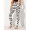 imageAllegra K Womens Leggings Printed High Waist Elastic Waistband Party Yoga Christmas Stirrup PantsBlack Whitecolor Stripe