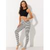 imageAllegra K Womens Leggings Printed High Waist Elastic Waistband Party Yoga Christmas Stirrup PantsBlack Whitecolor Stripe