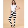 imageAllegra K Womens Leggings Printed High Waist Elastic Waistband Party Yoga Christmas Stirrup PantsBlack Whitestripe