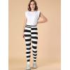 imageAllegra K Womens Leggings Printed High Waist Elastic Waistband Party Yoga Christmas Stirrup PantsBlack Whitestripe