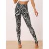 imageAllegra K Womens Leggings Printed High Waist Elastic Waistband Party Yoga Christmas Stirrup PantsBlackzebra
