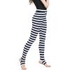 imageAllegra K Womens Leggings Printed High Waist Elastic Waistband Party Yoga Christmas Stirrup PantsDark Bluestripe