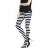 imageAllegra K Womens Leggings Printed High Waist Elastic Waistband Party Yoga Christmas Stirrup PantsDark Bluestripe
