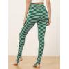 imageAllegra K Womens Leggings Printed High Waist Elastic Waistband Party Yoga Christmas Stirrup PantsDark Green Whitestripe