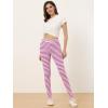 imageAllegra K Womens Leggings Printed High Waist Elastic Waistband Party Yoga Christmas Stirrup PantsFushcia Whitestripe