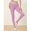 imageAllegra K Womens Leggings Printed High Waist Elastic Waistband Party Yoga Christmas Stirrup PantsFushcia Whitestripe
