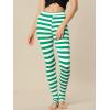 imageAllegra K Womens Leggings Printed High Waist Elastic Waistband Party Yoga Christmas Stirrup PantsGreen Whitestripe