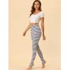 imageAllegra K Womens Leggings Printed High Waist Elastic Waistband Party Yoga Christmas Stirrup PantsGrey Whitestripe