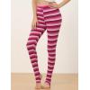 imageAllegra K Womens Leggings Printed High Waist Elastic Waistband Party Yoga Christmas Stirrup PantsHot Pinkstripe
