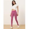 imageAllegra K Womens Leggings Printed High Waist Elastic Waistband Party Yoga Christmas Stirrup PantsHot Pinkstripe