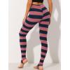imageAllegra K Womens Leggings Printed High Waist Elastic Waistband Party Yoga Christmas Stirrup PantsNavy Pinkstripe