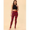 imageAllegra K Womens Leggings Printed High Waist Elastic Waistband Party Yoga Christmas Stirrup PantsNavy Redstripe
