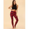 imageAllegra K Womens Leggings Printed High Waist Elastic Waistband Party Yoga Christmas Stirrup PantsNavy Redstripe