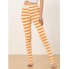 imageAllegra K Womens Leggings Printed High Waist Elastic Waistband Party Yoga Christmas Stirrup PantsOrange Whitestripe