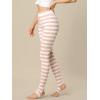 imageAllegra K Womens Leggings Printed High Waist Elastic Waistband Party Yoga Christmas Stirrup PantsPink Whitestripe