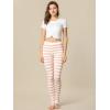 imageAllegra K Womens Leggings Printed High Waist Elastic Waistband Party Yoga Christmas Stirrup PantsPink Whitestripe
