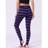 imageAllegra K Womens Leggings Printed High Waist Elastic Waistband Party Yoga Christmas Stirrup PantsPurple Blackstripe