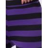 imageAllegra K Womens Leggings Printed High Waist Elastic Waistband Party Yoga Christmas Stirrup PantsPurple Blackstripe