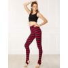 imageAllegra K Womens Leggings Printed High Waist Elastic Waistband Party Yoga Christmas Stirrup PantsRed Blackstripe