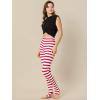 imageAllegra K Womens Leggings Printed High Waist Elastic Waistband Party Yoga Christmas Stirrup PantsRed Whitestripe