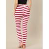 imageAllegra K Womens Leggings Printed High Waist Elastic Waistband Party Yoga Christmas Stirrup PantsRed Whitestripe