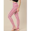 imageAllegra K Womens Leggings Printed High Waist Elastic Waistband Party Yoga Christmas Stirrup PantsRed Whitestripe