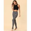 imageAllegra K Womens Leggings Printed High Waist Elastic Waistband Party Yoga Christmas Stirrup PantsWhite Blackcolor Stripe