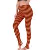 imageAllegra K Womens Leggings Printed High Waist Elastic Waistband Party Yoga Christmas Stirrup PantsBlack Orangestripe