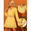 imageAllegra K Boho Dress for Womens Lace Button Front Mini Shirt DressYellow