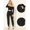 imageAllegra K Cargo Pants for Womens Ankle Length Casual High Waisted Joggers with PocketBlack