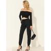 imageAllegra K Cargo Pants for Womens Ankle Length Casual High Waisted Joggers with PocketBlack