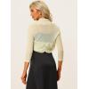 imageAllegra K Womens 34 Sleeve Sheer Mesh Shrug Open Front Cropped Bolero CardiganApricot