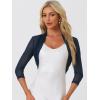 imageAllegra K Womens 34 Sleeve Sheer Mesh Shrug Open Front Cropped Bolero CardiganNavy Blue