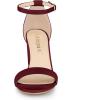 imageAllegra K Womens Buckle Ankle Strap High Chunky Heels SandalsBurgundy