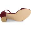 imageAllegra K Womens Buckle Ankle Strap High Chunky Heels SandalsBurgundy