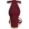 imageAllegra K Womens Buckle Ankle Strap High Chunky Heels SandalsBurgundy