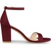 imageAllegra K Womens Buckle Ankle Strap High Chunky Heels SandalsBurgundy
