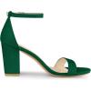 imageAllegra K Womens Buckle Ankle Strap High Chunky Heels SandalsGreen