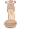 imageAllegra K Womens Buckle Ankle Strap High Chunky Heels SandalsNude