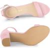 imageAllegra K Womens Buckle Ankle Strap High Chunky Heels SandalsPink