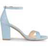 imageAllegra K Womens Buckle Ankle Strap High Chunky Heels SandalsSky Blue