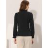 imageAllegra K Womens Elegant Long Sleeve Blouse Ruffle Tie Neck Business Work TopBlack