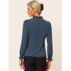 imageAllegra K Womens Elegant Long Sleeve Blouse Ruffle Tie Neck Business Work TopDark Blue