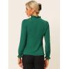 imageAllegra K Womens Elegant Long Sleeve Blouse Ruffle Tie Neck Business Work TopDark Green