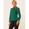 imageAllegra K Womens Elegant Long Sleeve Blouse Ruffle Tie Neck Business Work TopDark Green