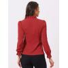 imageAllegra K Womens Elegant Long Sleeve Blouse Ruffle Tie Neck Business Work TopDark Red