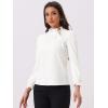 imageAllegra K Womens Elegant Long Sleeve Blouse Ruffle Tie Neck Business Work TopWhite