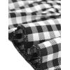 imageAllegra K Womens Gingham Checks Ruffled Peter Pan Collar 1960s Mini DressBlack White