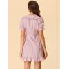 imageAllegra K Womens Gingham Checks Ruffled Peter Pan Collar 1960s Mini DressDusty Pink